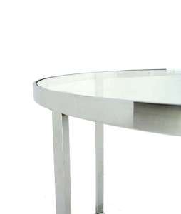 Stainless & Glass Mid Century Modern Cafe Center Table  