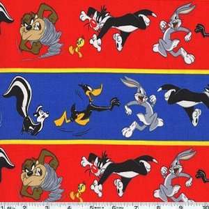    Wide Looney Tunes Stripe Fabric By The Yard: Arts, Crafts & Sewing