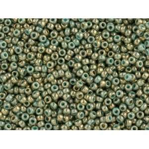  TOHO™ Bead Round 11/0 Gilded Opaque Turquoise Marbled 
