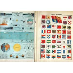   1901 Flags Nations Astronomy Eclipse Sun Phases Moon