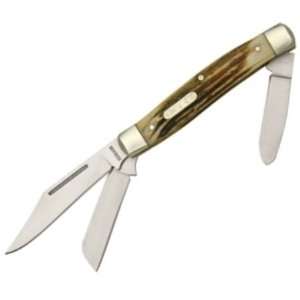 Schrade Knives 8ST Senior Stockman Pocket Knife with Genuine Stag 