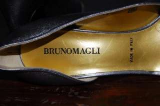 320 BRUNO MAGLI Janine Silver Leather Pumps Heels 7.5  
