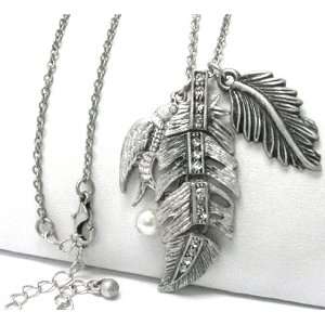   Multi Charm Fashion Necklace on Long 22 Antique Silver Chain Jewelry