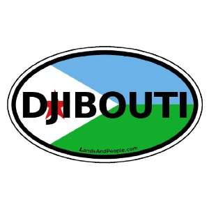  Djibouti Flag Africa State Car Bumper Sticker Decal Oval 