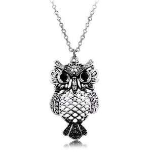  LadyGirl Vintage Exaggerate Vogue Hollow Up Owl Necklace 