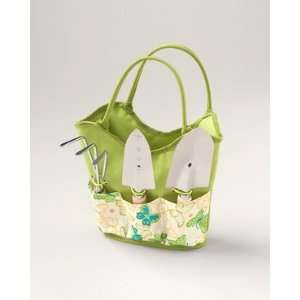 Coldwater Creek Butterfly garden tote Green set