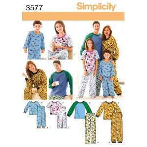  Simplicity Sewing Pattern 3577 Miss/Men/Child Sleepwear, A 