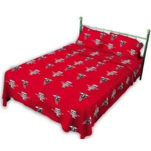 College Covers TTUSS Texas Tech Printed Sheet Set in Solid 