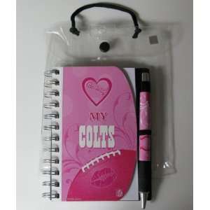  Love My Indianapolis Colts 4x6 PINK Notebook & Pen Set 