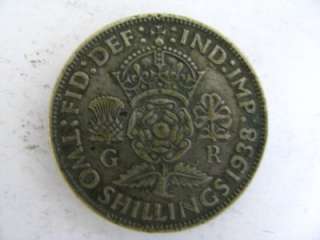UK 1938 Two Shillings Coin Circulated  