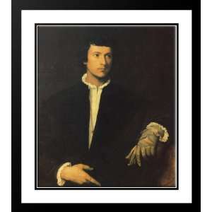  Titian 28x32 Framed and Double Matted Man with Gloves 