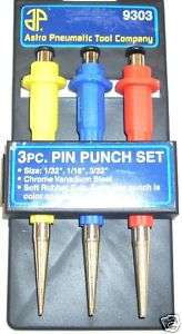 Piece Pin Punch Nail Set Rubber Grip New  