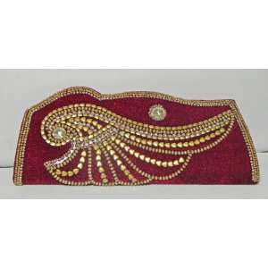  Shree Red Silk Satin Clutch Handbag 10 X 5 Everything 