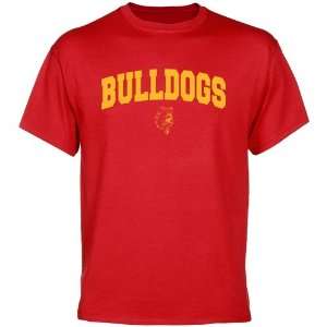  Ferris State Bulldogs Red Logo Arch T shirt Sports 