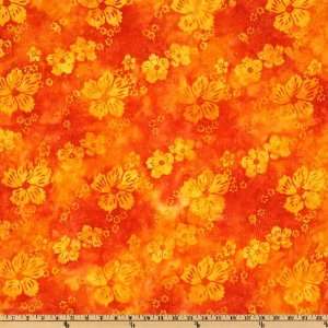   Tropic Flower Orange/Yellow Fabric By The Yard: Arts, Crafts & Sewing