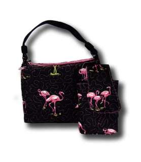 NEW Donna Sharp Flamingo Set   Includes a Petite Bag and a Cell 
