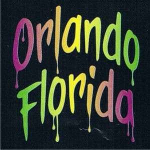 Neon ORLANDO FLORIDA Cool Vacation Travel Party T Shirt  