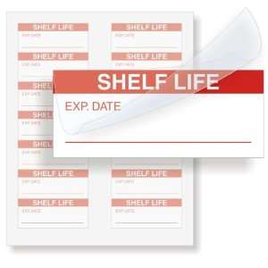  Shelf Life Exp Date   Red Self Laminating, 1.5 x 0.625 