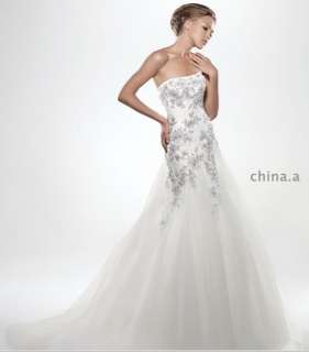 Beaded White Strapless Wedding Dress Mermaid Bridal Wedding Gown 