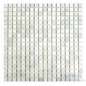   squares in white statuary polished mesh mounted shee