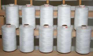 LARGE 3 PLY 1000M WHITE QUILTING SEWING SERGER THREAD  
