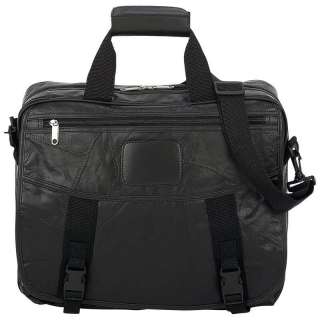 Black Genuine Leather Cowhide Computer Bag 17 For Laptop Notebook PC 