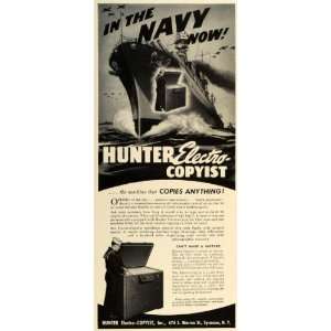  1942 Ad Hunter Electro Copyist Copier Machine World War II 