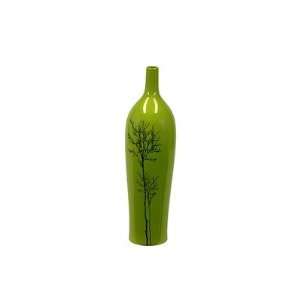   Green Frank Ceramic Vase in Fall Season Tree Finish