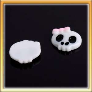 Fantastic White DIY Skeleton Resin Decoration Nail Art Stickers 5pcs 
