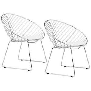  Set of 2 Zuo Modern Whitworth Chrome Accent Chair: Home 