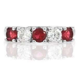  Moxies Silver Stackable Ring  Synthetic Ruby Jewelry