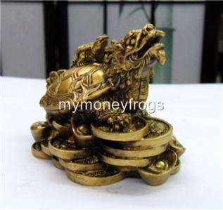 BRASS/Copper Chinese Oriental Feng Shui Lucky Turtle Dragon Head 