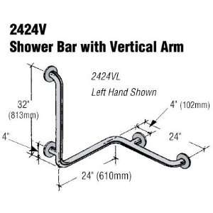  Stainless Steel, Alloy 304 White RIGHT 1 1/2inch Shower 