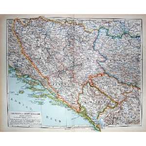   Meyers German Atlas 1900 Map Sarajevo Bosnien Serbien