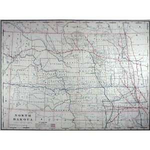  Cram 1892 Antique Map of North Dakota