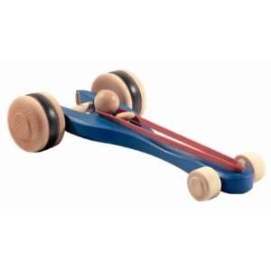  Blue Wooden Rubber Band Race Car: Toys & Games