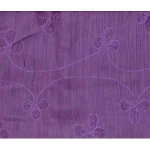  40 Wide Embroidered Crinkle Cotton Purple Fabric By The 
