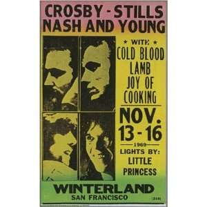 Crosby Stills Nash and Young Winterland 14x22 Concert 