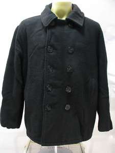 VTG Schott US 740N Pea Coat Wool Navy Uniform Jacket  