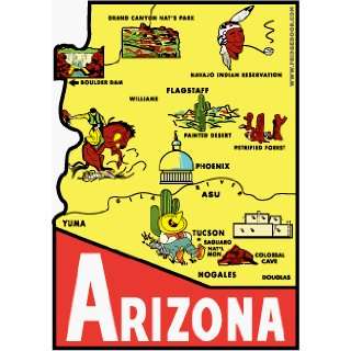  Fridgedoor Arizona State Map Travel Decal Magnet 