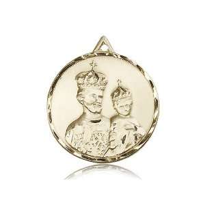  14kt Gold St. Saint Joseph Medal 1 3/8 x 1 1/4 Inches 