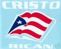 PUERTO RICO FLAG CRISTO RICAN CAR STICKER DECAL  