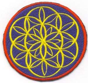 FLOWER CROP CIRCLES EMBROIDERED IRON ON PATCH CIRCLE  