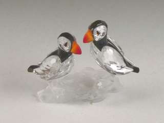 Swarovski Crystal Colored & Frosted Puffin Birds Figurine  