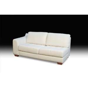 : Diamond Sofa Zen Left Facing One Armed All Leather Tufted Seat Sofa 