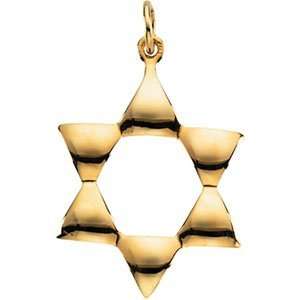    14k Yellow Gold Star of David Pendant (Made in Holy Land) Jewelry