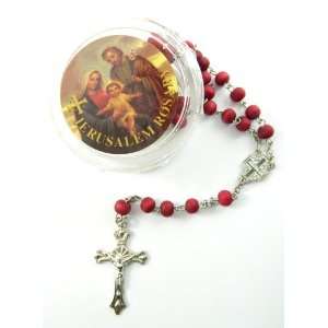   Pray Silver Plated Rosary Made of Wood & Roses Rose Petal Odor Beads
