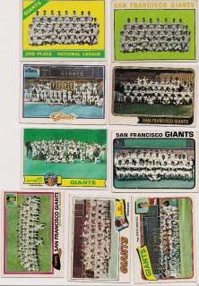 Topps 9 Different San Francisco Giant Team Cards 1964  