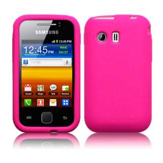   Pink Silicone Case Cover For Samsung Galaxy Y S5360 + Screen Protector