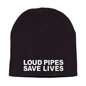    Hot Leathers Loud Pipes Save Lives Knit Cap (Black): Automotive